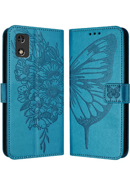 Tecno Pop 5c Premium Deri Kapak Kapak Manyetik Kabartma Için Kılıf (Yurt Dışından)