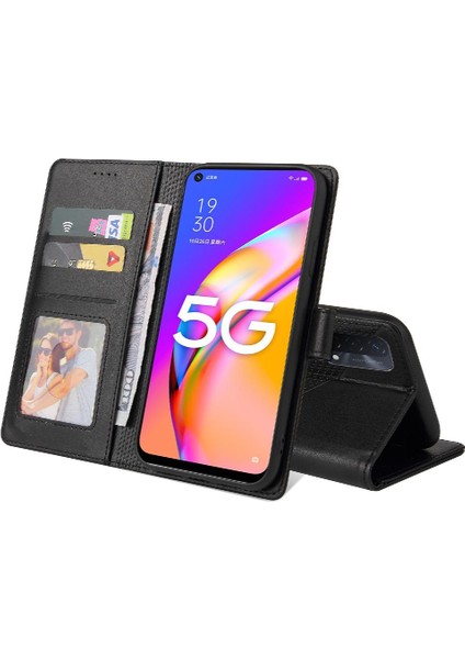 Oppo A93 5g Premium Deri Üç Kart Yuvaları Kickstand 4 Için Flip Case (Yurt Dışından)