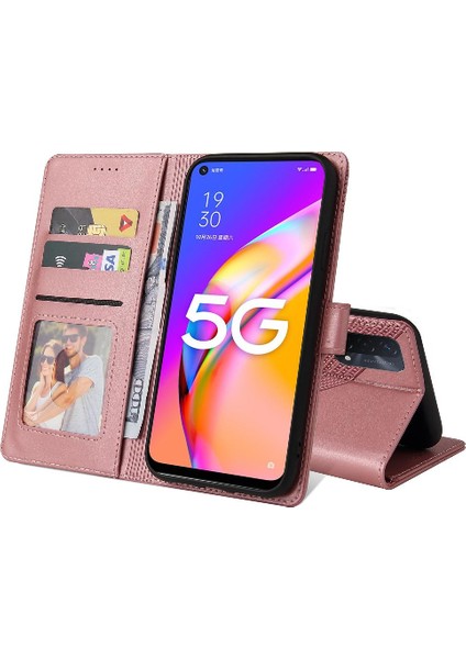 Oppo A93 5g Premium Deri Üç Kart Yuvaları Kickstand 4 Için Flip Case (Yurt Dışından)