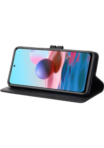 Cüzdan Kılıf Için Xiaomi Redmi Not 10T 5g Kart Tutucu Kabartmalı Kickstand (Yurt Dışından)