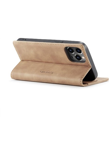 Iphone 13 Için Flip Case Pro Flip Folio Kitap Kılıf Kart Yuvası Kickstand Pu (Yurt Dışından)