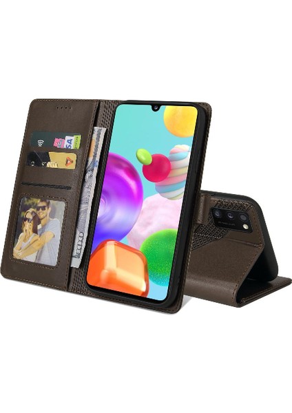 SZY Market Samsung Galaxy A41 Üç Kart Yuvaları Premium Deri 4 Için Flip Case (Yurt Dışından)