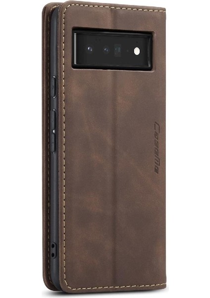 Google Piksel 6 Pro Manyetik Kapatma Darbeye Dayanıklı Vintage Pu Için Flip Case (Yurt Dışından) modelleri