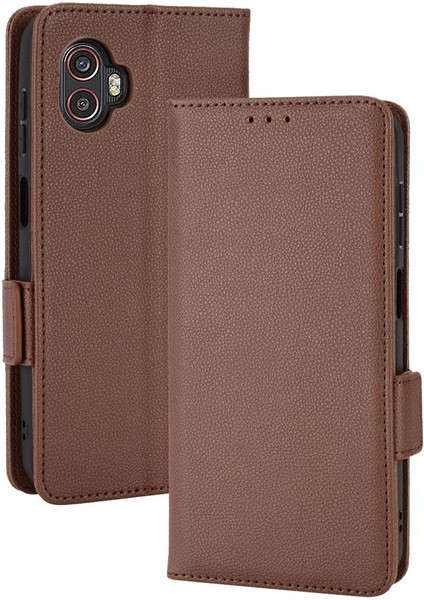 Samsung Galaxy Xcover6 Pro Pu Deri Manyetik Kart Yuvaları Tutucu (Yurt Dışından)