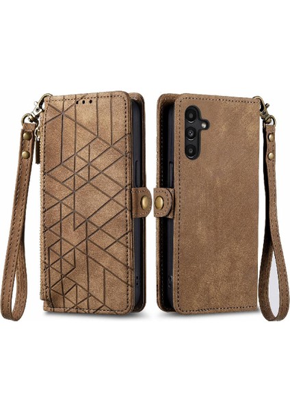 Samsung Galaxy A14 Için Flip Case 4g/5g Basit Iş Darbeye Deri (Yurt Dışından)