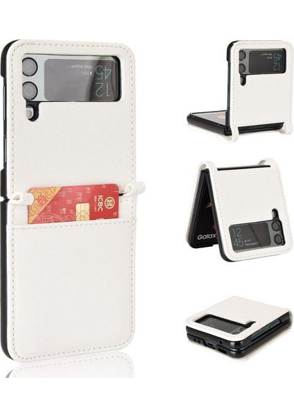 Samsung Galaxy Z Flip 3 Yan Toka Manyetik Kart Yuvaları Tutucu Pu (Yurt Dışından)