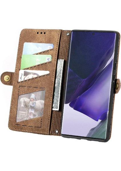 Samsung Galaxy S23 Ultra Cüzdan Darbeye Deri Kılıf Için Flip Case (Yurt Dışından)