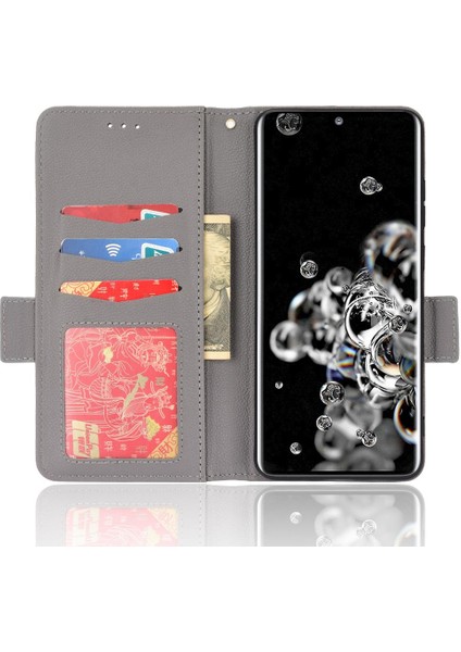 Samsung Galaxy S20 Ultra Yan Toka Cüzdan Manyetik Kart Yuvaları Için Kılıf (Yurt Dışından) modelleri