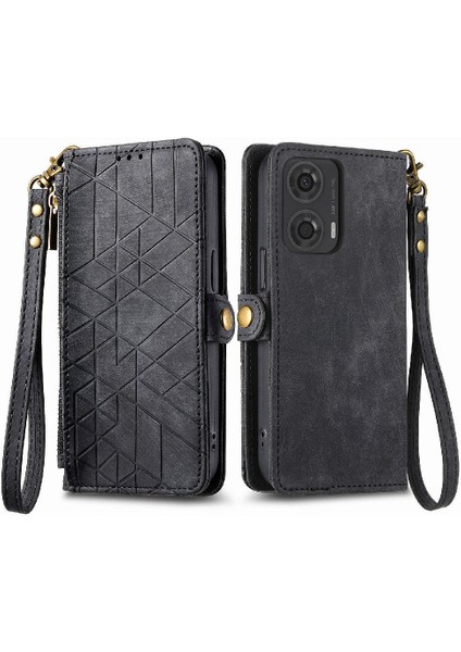 Motorola Moto G24 4g Için Flip Case Deri Kılıf Kapak Darbeye (Yurt Dışından)