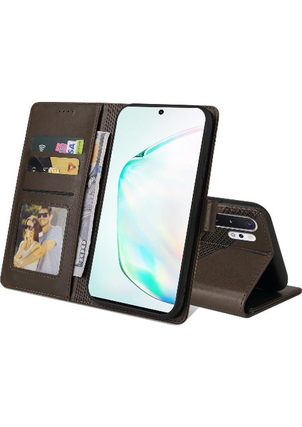 Samsung Galaxy Not 10 Pro Üç Kart Yuvaları Premium Deri Için Flip Case (Yurt Dışından)