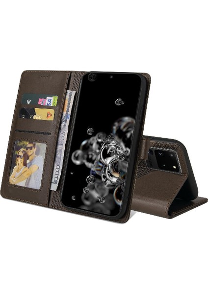 Samsung Galaxy S20 Ultra Premium Deri Üç Kart Yuvaları Için Flip Case (Yurt Dışından) indirimleri