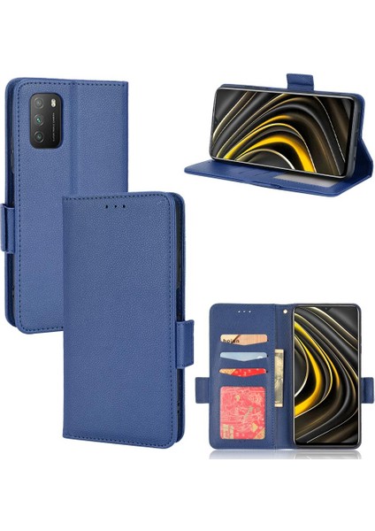 Xiaomi Poco M3 Kart Yuvaları Için Kılıf Tutucu Cüzdan Yan Toka Manyetik Pu (Yurt Dışından)
