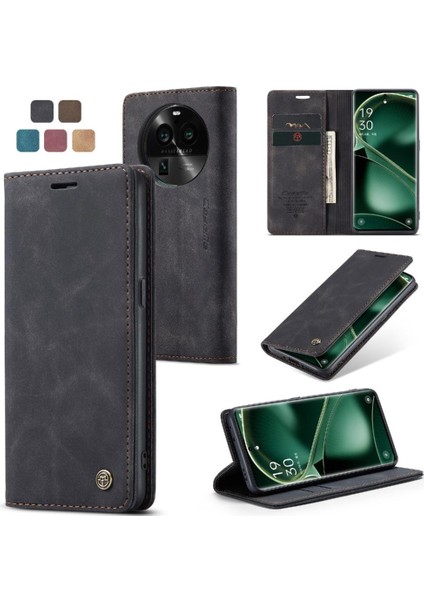 SZY Market Oppo Bulmak Için Flip Case X6 5g Vintage Pu Deri Cüzdan Kılıf Kart Yuvası (Yurt Dışından)