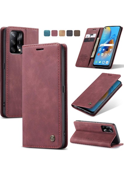 Oppo A74 4g Için Flip CASE/A95 4g Vintage Pu Deri Cüzdan Kılıf Kart Yuvası (Yurt Dışından) fırsatları