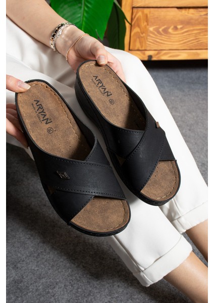 Kadın Rahat Yumuşak Çapraz Anatomik 4,5 cm Hafif Topuklu Günlük Comfort Kadın Terlik modelleri