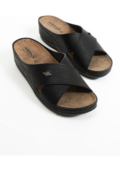 Kadın Rahat Yumuşak Çapraz Anatomik 4,5 cm Hafif Topuklu Günlük Comfort Kadın Terlik fırsatları