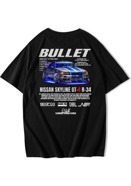 Unisex Oversize Nissan Skyline Gt-R R-34 Bullet T-Shirt