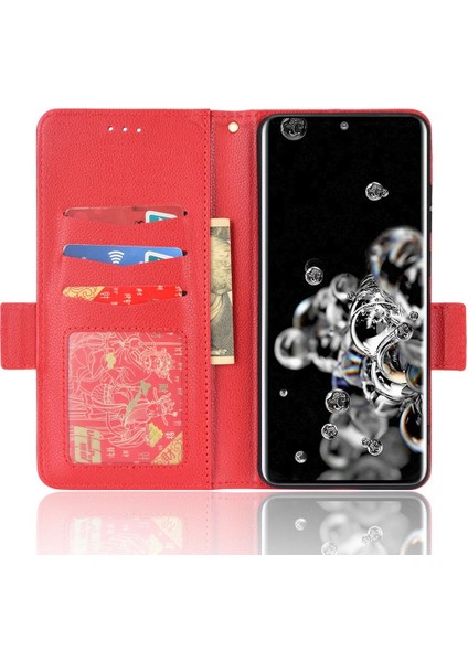 Samsung Galaxy S20 Ultra Yan Toka Cüzdan Manyetik Kart Yuvaları Için Kılıf (Yurt Dışından) modelleri
