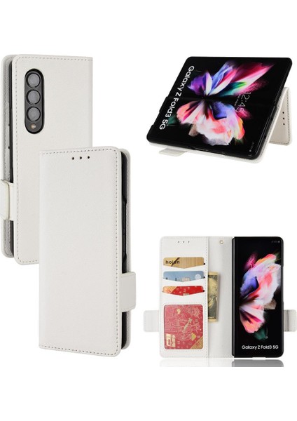 Samsung Galaxy Z Için Kılıf Fold 3 Cüzdan Kart Yuvaları Tutucu Yan Toka Pu (Yurt Dışından)