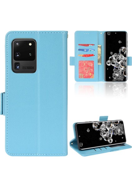 Samsung Galaxy S20 Ultra Yan Toka Cüzdan Manyetik Kart Yuvaları Için Kılıf (Yurt Dışından)