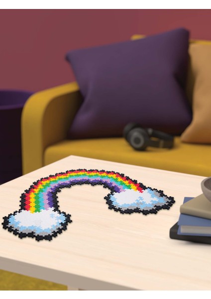 Plus - Plus Minecraft Temalı Puzzle By Number Rainbow - Numaralı Gökkuşağı Puzzle LEGO Yapı Oyuncağı