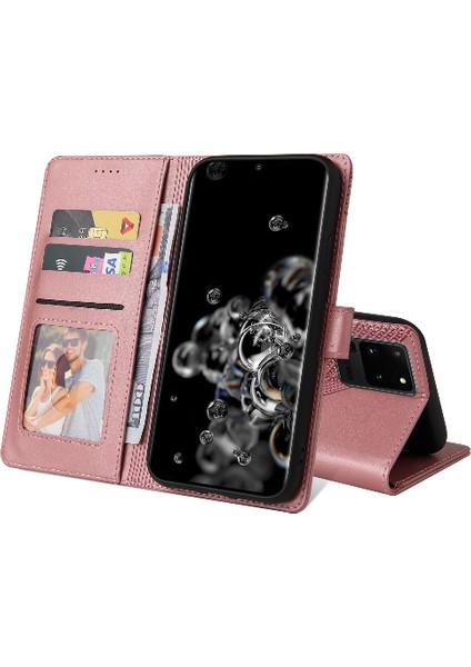 Samsung Galaxy S20 Ultra Premium Deri Üç Kart Yuvaları Için Flip Case (Yurt Dışından) fırsatları