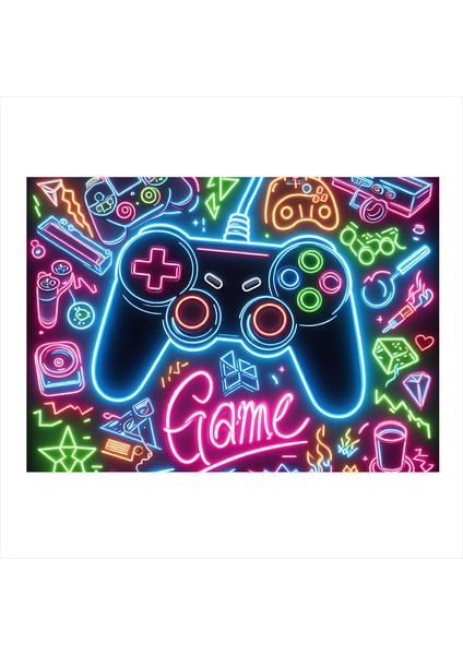 Gamer Temalı Desenli Mdf Tablo 35CM X50CM