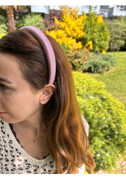 BYM491 Kadın Saten Ince Gül Kurusu Günlük Yumuşak El Dikimi Saç Aksesuarı Taç modelleri