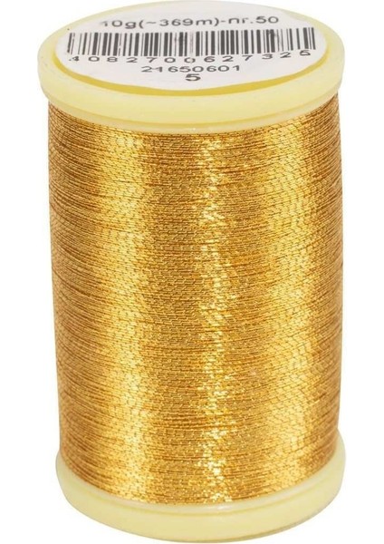Anchor Çapa 02NO Makine Simi 10 Gram Küçük Makara - Makine Nakış Ipi Metalik 5 Numara Koyu Altın