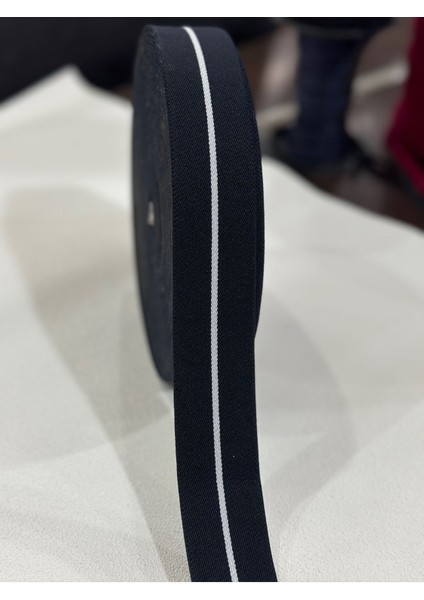 4 cm Çizgili Lastik Siyah 5 Metre
