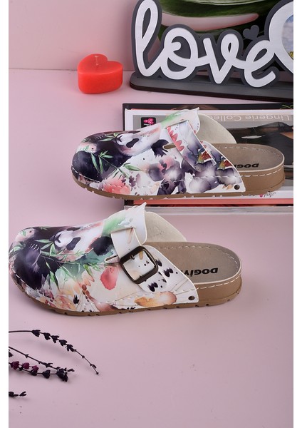 8085 Panda Baskılı Konfort Sabo Terlik