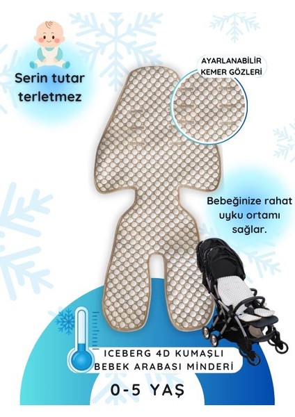 Little Dedi Ld Iceberg 4d Kumaşlı Bebek Arabası Minderi, Oeko-Tex 100 Sertifikalı Puset Minderi, 0-5 Yaş