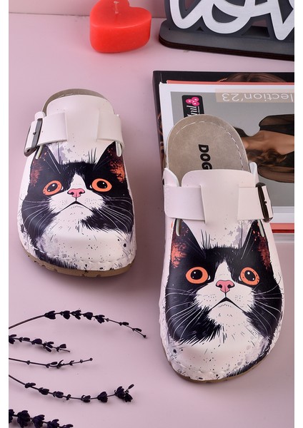 8082 Korkmuş Kedi Baskılı Konfort Sabo Terlik fiyatları