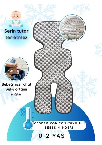 Little Dedi Ld Iceberg Çok Fonksiyonlu Bebek Minderi, 4d Kumaş Teknolojili Puset Minderi, 0-2 Yaş