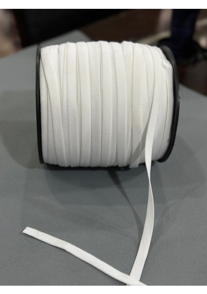 1 cm Şardonlu Lastik Beyaz 5 Metre