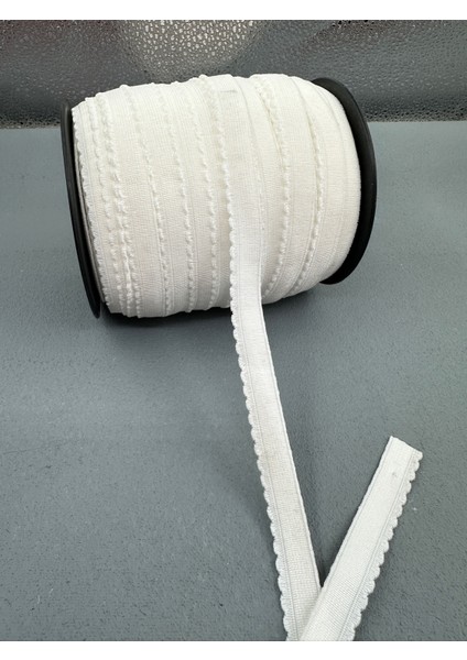 1.5 cm Iç Çamaşır Lastiği-5 Metre-Ekru-Şardonlu Papatya