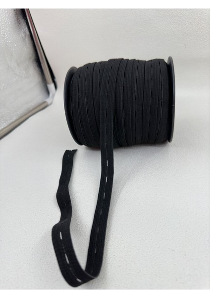 1.5 cm Ilikli Lastik-Siyah-5 mt