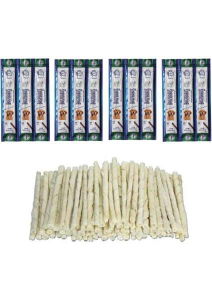100 Lü Burgu Çubuk + 4 Paket Kuzulu Stick Köpek Ödülü