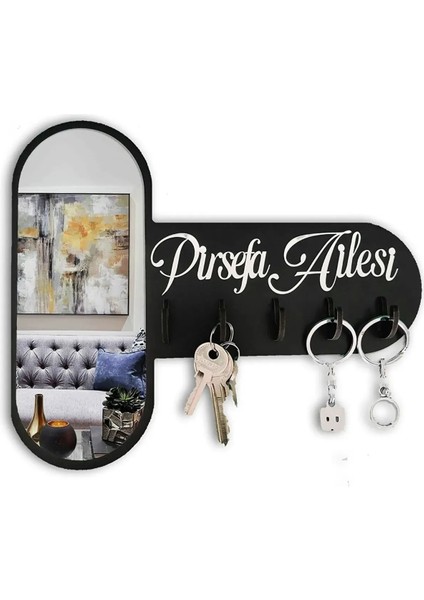 Dekoratif Aynalı Pleksi Anahtarlık Askısı Isme Özel Pleksi Yazılı Organizer Anahtar Düzenleyici Mdf