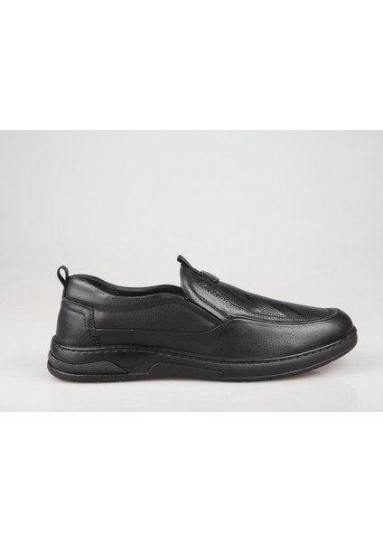 19096 Deri Siyah Erkek Günlük Ayakkabı