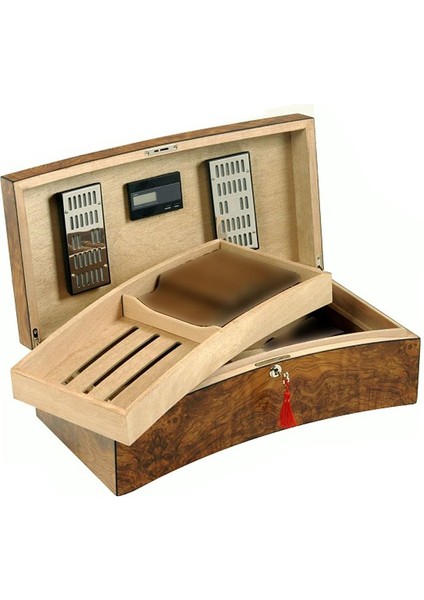 Lubinski Italy Curve Humidor Puro Kutusu Karaağaç 150'S