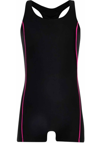 Tulum Askılı Şortlu Genç Kız Çocuk Yüzücü Mayo 5627 Siyah