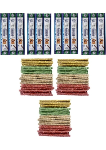 3 Paket 25 Li Renkli Munchy Ödül Çubuğu + 4 Paket Kuzulu Stick Köpek Ödülü