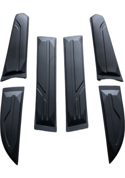 Mitsubishi L200 2011-2014 Uzun Kasa Yan Kapı Kaplama Dodikleri 6 Parça Abs Plastik