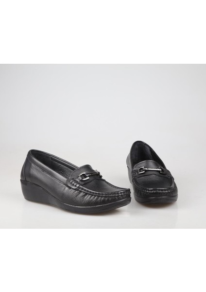 9007 Deri Ortopedik Siyah Kadın Günlük Anne Ayakkabısı fırsatları