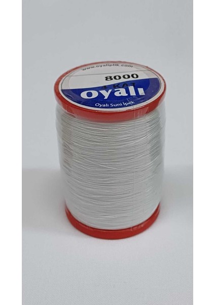 Oyalı 4 Kat Suni Ipek Renk:8000 Iğne Oyası Ipi -Nakış Ipi