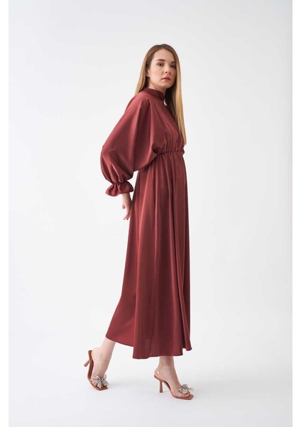 Beli Lastikli Abiye Elbise Gül Kurusu