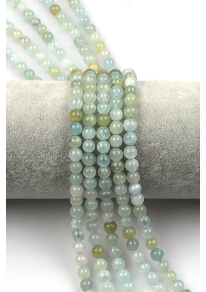 Akuamarin Doğal Taş Dizi 6 mm Küre Kesim