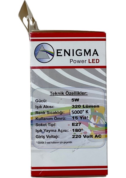 Inci LED Ampul E27 5W 5000K IP20 450LM