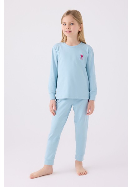 Kız Çocuk Mavi Pijama Takımı modelleri